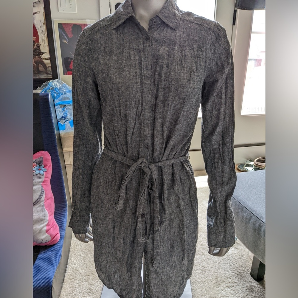 Womens NY&C SOHO Cardigan Gray Grey Sweater Belted Long Sleeve Sz XS Extra Small